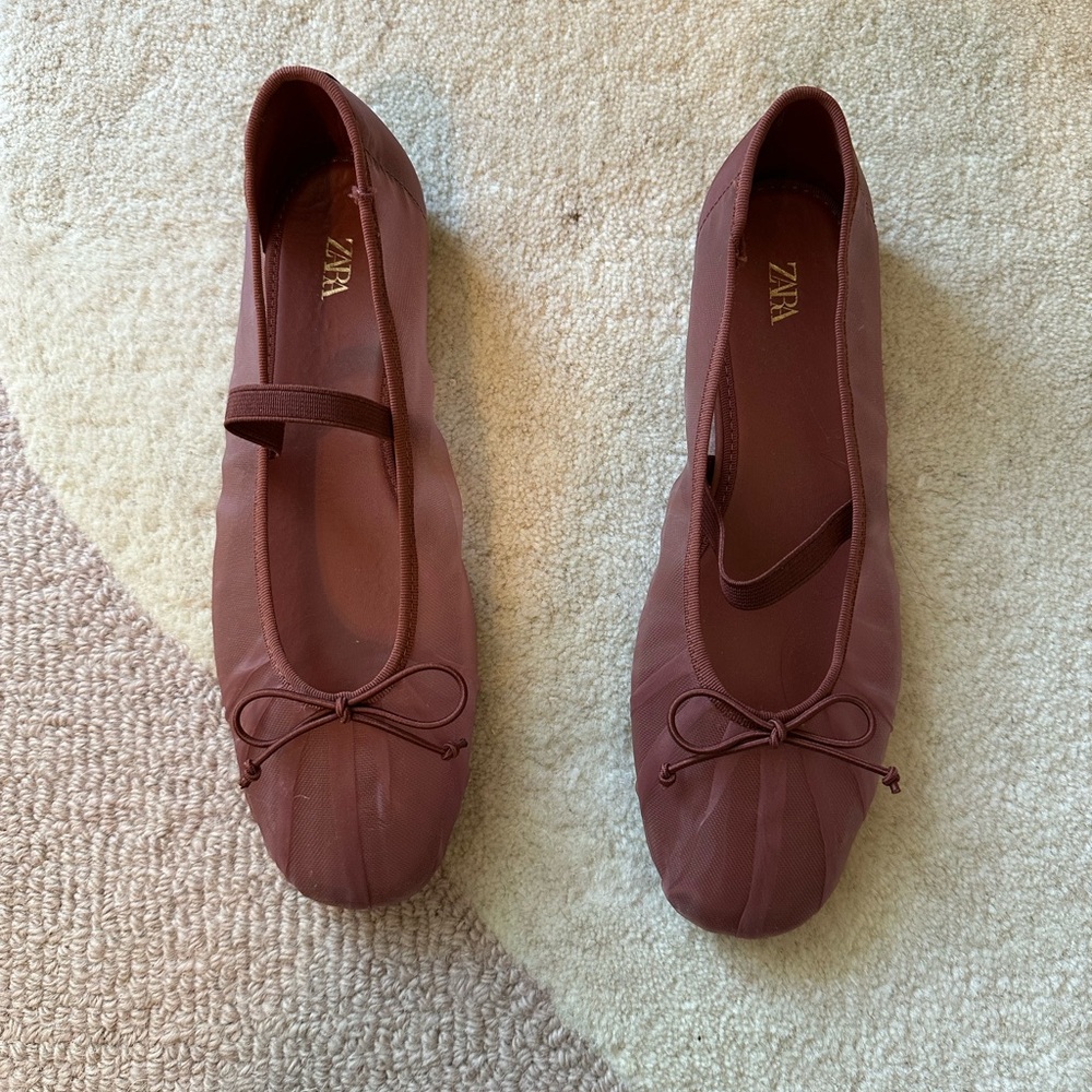 Zara Women's Brown Ballet Flats
